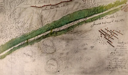 Topographical chart of the battlefield of the Little Big Horn