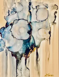 Ethereal Blue Gold Flow