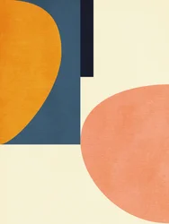 Rainbow Plus Shapes Blue Mustard 1