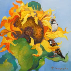 Golden Sunflower Sparrows