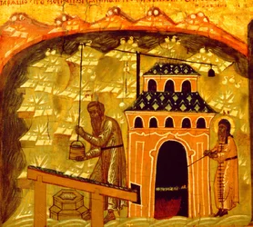 Salt production in the Solovetsky Transfiguration Monastery on the Solovetsky Islands, 17th century