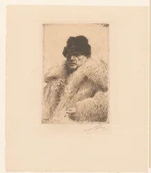 Self-Portrait with Fur and Cap