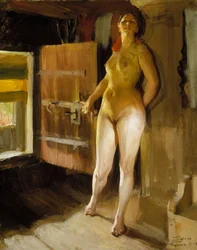 At the Door of the Loft; Girl in the Loft