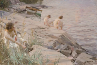 Girls Bathing in the Open Air