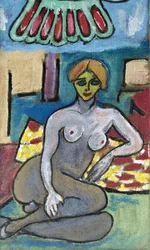 Female Nude with Yellow Face