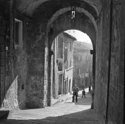 View of a Street in Abbadia San Salvatore, Siena, Tuscany, Italy