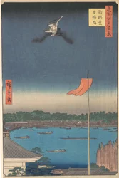 Azuma Bridge from Komagatado Temple, from the series One Hundred Famous Views of Edo