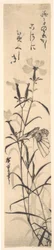 Black and White Print of Butterfly and Flower