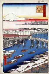 Clearing Weather after Snow at Nihon Bridge (One Hundred Famous Views of Edo)
