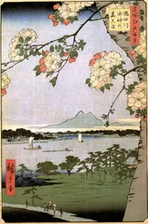 Massaki and the Suijin Grove by the Sumida River (One Hundred Famous Views of Edo)