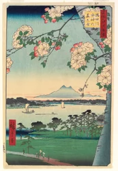 Forest of Suijin Shrine and Masaki on the Sumida River, 1856, 8th month
