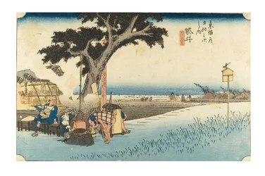 Fukuroi: Tea stall from the series The Fifty-three Stations of the Tokaido, c.1831-1834