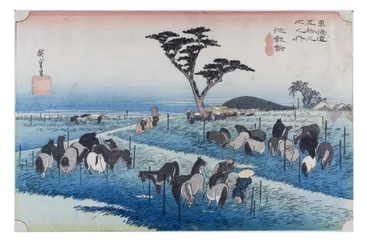 No. 40 Chiryu - Horse Fair in Early Summer, Edo Period
