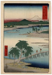 The river Tamagawa, in Musashi Province, Japan
