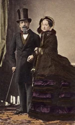 Napoleon III and Empress Eugenie by Disderi - circa 1865 - Digital colouring