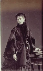 Portrait of Sarah Bernhardt in town costume