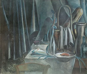 Still Life with Breadbasket, Jug and Wine Glass