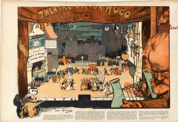 Theatre by Victor Hugo by Andre Devambez, Caricature in Le Rire of 1902