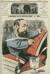 Cartoon by Jules Claretie (1840-1913), French novelist, playwright and critic. Cover in 