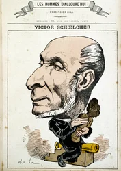 Humorous drawing on Victor Schoelcher and the abolition of slavery - by Gill, in “The Men of Today”