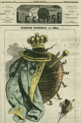 Insect pest, the monarchy as a cockroach, for the exhibition of the Cercle Agricole et Horticole du Luxembourg. Cover in “L