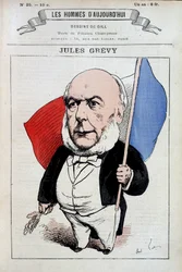 Jules Grevy with the French flag - by Gill, in 