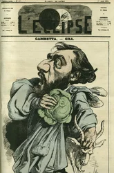 Leon Gambetta (1838-1882), French politician. Cover in L