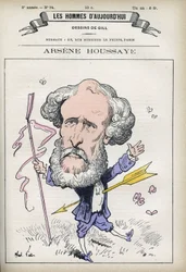 Portrait of Arsene Houssaye (1815-1896), French man of letters. Caricature by Gill, Paris.