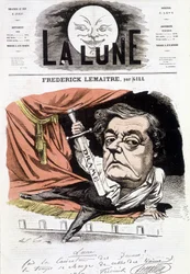 Portrait of Frédérick Lemaître (1800-1876), French Dramatist and Actor. Cartoon by Gill in 