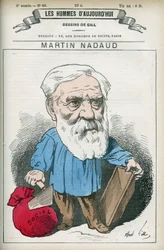 Portrait of Martin Nadaud, French master and politician, he was depute of the Creuse from 1876 to 1889. Cartoon by Gill, Paris