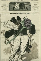 The beautiful violet, an illustration of a Bonapartist supporter, with the newspaper 