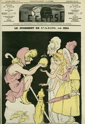 The judgment of Paris, which chooses the Republic to the Empire and the Monarchy. Cover in L