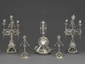 Five Piece Clock Garniture, c.1880