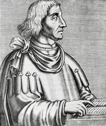 Portrait of Philippes de Commines (about 1445-about 1512), historian and diplomat, engraving from Les Vrais pourtraits et Vies des Hommes illustres