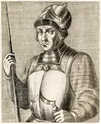 William the Conqueror, first Norman King of England, from True Portraits by André Thévet published in 1584