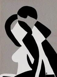 Abstract Embracing Couple