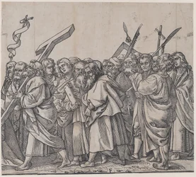 Section F: Saints holding crosses, books, and weapons, from The Triumph of Christ, 1836