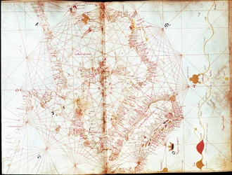 Map of Italy by sailor cartographer Andrea Bianco (15th century)