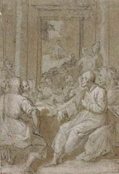 The Last Supper, with a View of Christ in the Garden of Olives through the Doorway at the Back
