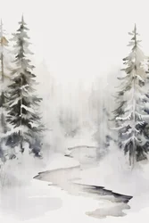 Snowy Forest Stream