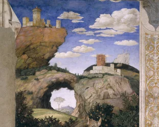 Landscape with a castle, from the Camera degli Sposi or Camera Picta, 1465-74