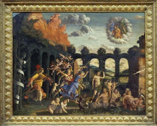 Minerva chasing the vices of the garden of virtue