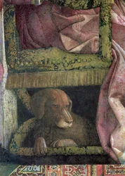 Rubino, the favourite dog of Marchese Ludovico Gonzaga III and his family: (detail)