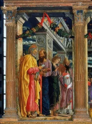 San Zeno Altarpiece. Left Side. 1457-1460. Depicting Simon Peter, Paul of Tarsus, John the Evangelist, and Zeno of Verona