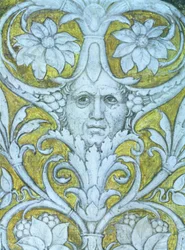 Self portrait incorporated into the decorative frieze of the Camera degli Sposi: (detail)