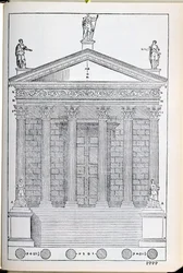 Elevation of the Temple of Nimes, illustration from a facsimile copy of 