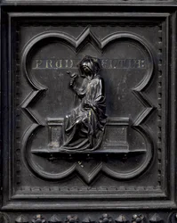 Prudence, panel H of the South Doors of the Baptistery of San Giovanni, 1336