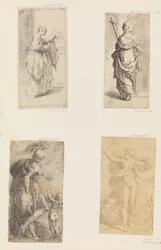 Two Women, Mars and Cupid, Diana, ca. 1536-38
