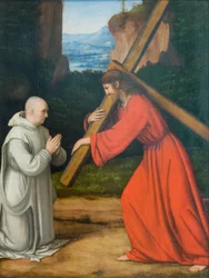 Christ Carrying the Cross and a Carthusian Monk