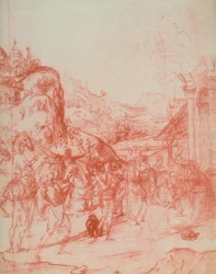 Adoration of the Magi, Drawing by Andrea del Sarto. Gabinetto dei Disegni e delle Stampe, Uffizi Gallery, Florence